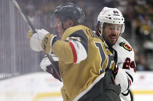 Golden Knights defeat Blackhawks 3-1 to move up to 3rd in the Pacific Division