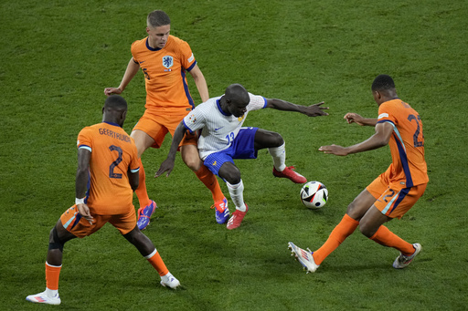 Mbappé watches from subs’ bench as France and Netherlands produce Euro 2024’s first 0-0