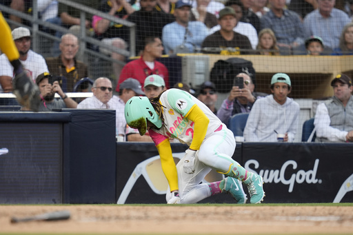 Padres’ Tatis leaves game versus Brewers with bruised left triceps after being hit by a pitch