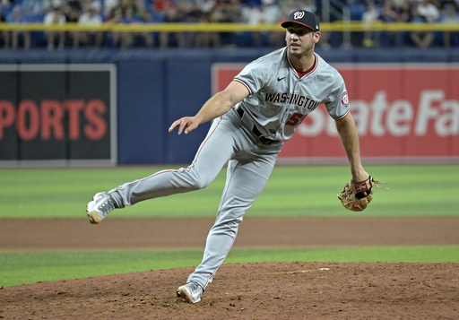 Zach Eflin works 6 scoreless innings, Jose Siri homers twice and the Rays beat the Nationals 3-1