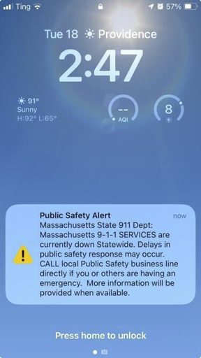 The 911 system across Massachusetts is restored after going down for hours