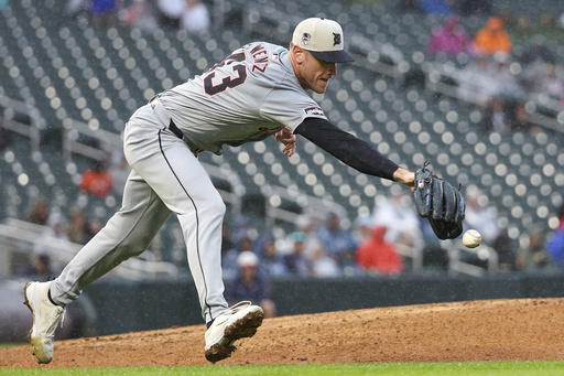 Miranda’s 5 hits lead Twins to rain-shortened 12-3 win over Tigers