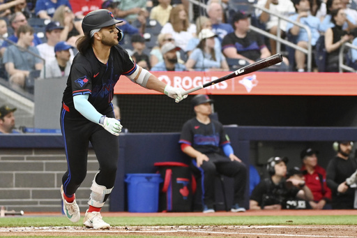 Blue Jays shortstop Bo Bichette scratched from lineup against Astros because of forearm bruise