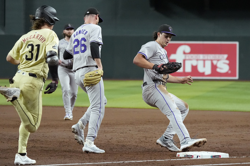 Jake McCarthy’s clutch hit in the 9th inning lifts the Diamondbacks to a 4-3 victory over the Rockies