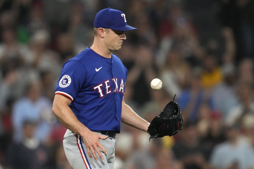 David Robertson, a Rangers right-handed pitcher, surpasses former teammate Mariano Rivera for most strikeouts by a reliever