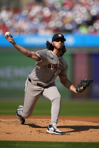 Houston’s Arrighetti has pitched six hitless innings against NL East-leading Phillies