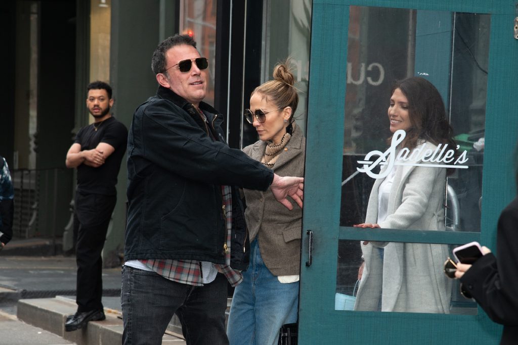 NEW YORK, NY - MARCH 30: Ben Affleck and Jennifer Lopez are seen leaving Sadelle's restaurant on March 30, 2024 in New York, New York. (Photo by MEGA/GC Images)