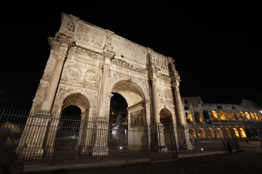 A violent thunderstorm damages Rome’s ancient Constantine Arch