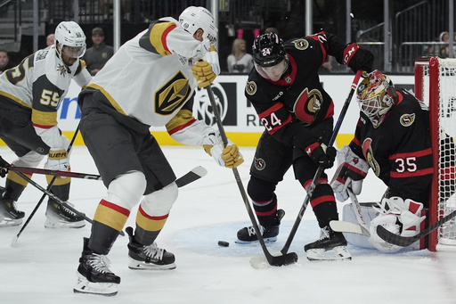 Hertl and Kolesar net late goals to propel Golden Knights past Senators 6-4