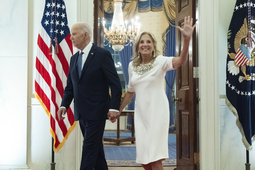 President Biden and the First Lady celebrate the launch of a revamped White House tour scheduled for Monday.