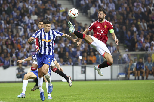 Man United captain Bruno Fernandes sent off for the 2nd game in a row in frantic 3-3 draw with Porto