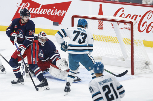 Ehlers and Perfetti net two goals apiece as the Jets dominate the Sharks 8-3