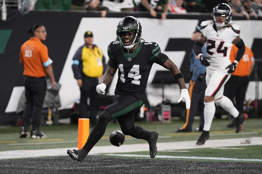 Jets newcomer Malachi Corley’s touchdown negated after he loses ball prior to crossing goal line against Texans