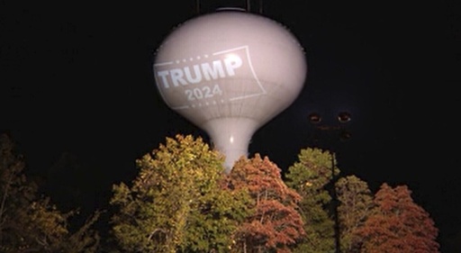 Town issues penalty to local resident for displaying Trump sign on water tower