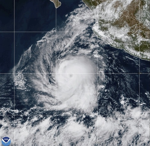 Hurricane Kristy intensifies to Category 2 status over the Pacific Ocean