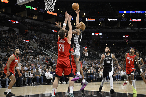 Jalen Green tallies 34 points as Rockets defeat Spurs 106-101 to even series.