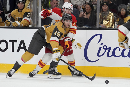 Keegan Kolesar nets two goals in Golden Knights’ 5-0 victory over Flames