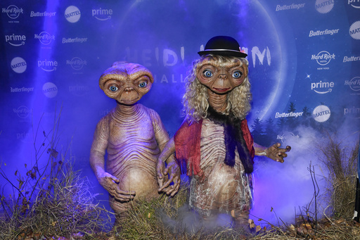 Heidi Klum and Janelle Monáe don intricate E.T. outfits for their Halloween festivities