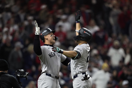 Yankees score 2 runs off Guardians’ closer Clase in the 9th, clinching an 8-6 victory and a 3-1 ALCS advantage.