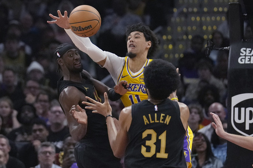 Cavaliers dominate Lakers 134-110; Bronny James nets first NBA points with father observing from sidelines