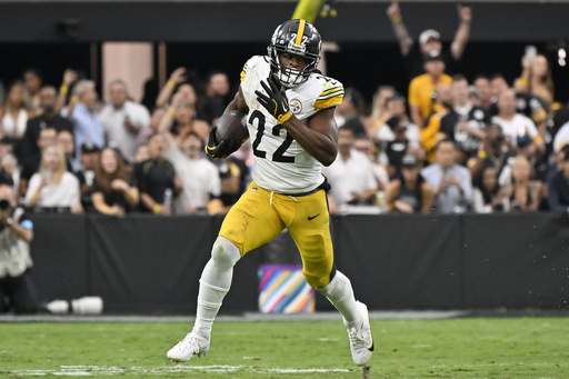 Najee Harris consistently plays with intensity, fueling the Steelers’ victory against the Raiders.