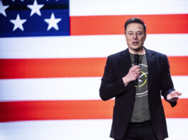 Elon Musk speaks at Life Center Church in Harrisburg, Pa., Saturday, Oct. 19, 2024. (Sean Simmers/The Patriot-News via AP)