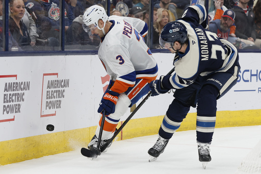 Severson nets a goal and Merzlikins makes 28 saves as Blue Jackets defeat Islanders 2-0