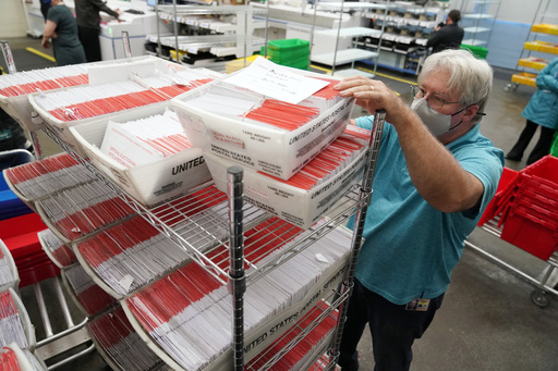 Elections officials report that rain and humidity have caused some mail-in ballot return envelopes to seal shut.