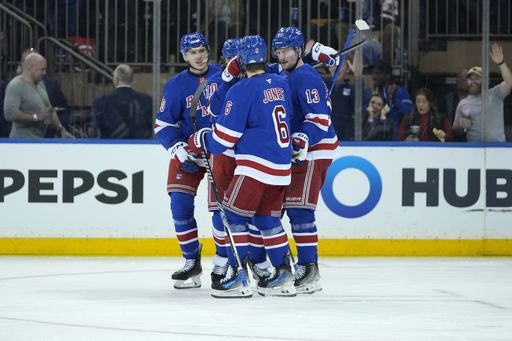 Keller nets game-winning second goal in overtime as Utah triumphs over New York Rangers 6-5 to achieve a 3-0 record.