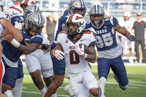 Savion Red scores four touchdowns in Nevada’s thrilling 42-37 victory over Oregon State.