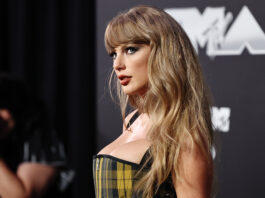 ELMONT, NEW YORK - SEPTEMBER 11: Taylor Swift attends the 2024 MTV Video Music Awards at UBS Arena on September 11, 2024 in Elmont, New York. (Photo by Jamie McCarthy/WireImage)