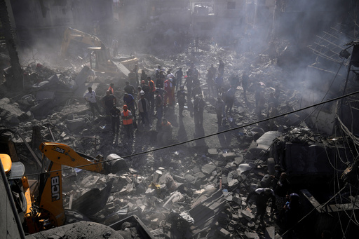 Urgent efforts underway to find survivors after airstrike targets busy area close to prominent Beirut hospital.