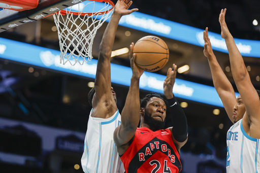 Tre Mann tallies 27 points, Hornets’ bench contributes 72 in 138-133 victory over Raptors for their first home win.