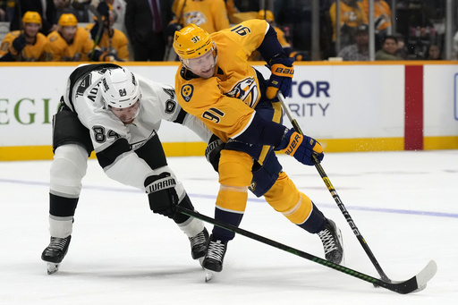 Darcy Kuemper records 16 saves for his 32nd career shutout in Kings’ 3-0 win against the Predators.