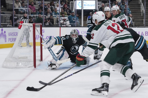 Boldy nets a pair while Kaprizov tallies three assists in Wild’s 5-2 victory against Sharks