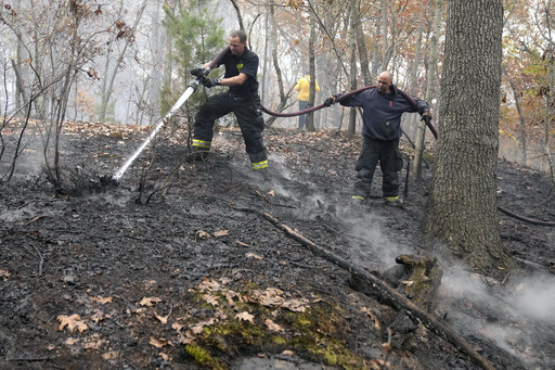 Firefighters in Massachusetts persist in their fight against resilient brush fires throughout the state.