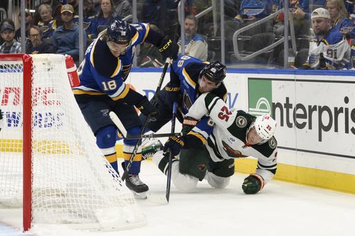 Kirill Kaprizov nets two goals to secure a 4-2 victory for the Wild against the Blues.