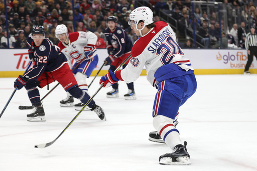 Suzuki nets overtime goal, leading Canadiens to a 4-3 win against Blue Jackets