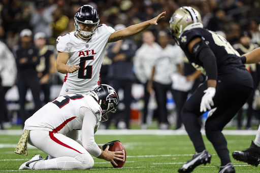 Falcons kicker Younghoe Koo’s availability for the Chargers game is in doubt due to a right hip injury.