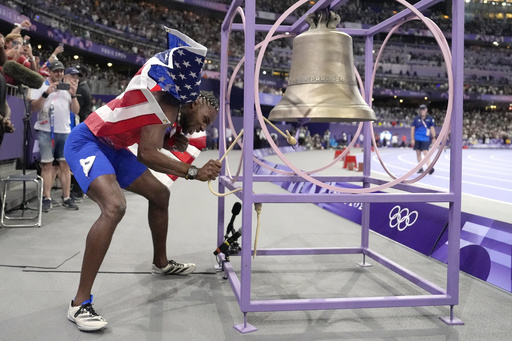 Notre Dame celebrates the arrival of the famous trackside bell for the Paris Olympics as the cathedral’s reopening approaches.