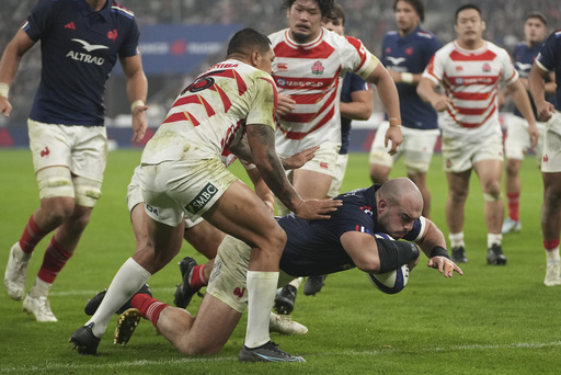 France dominates Japan 52-12 with Antoine Dupont back in action.