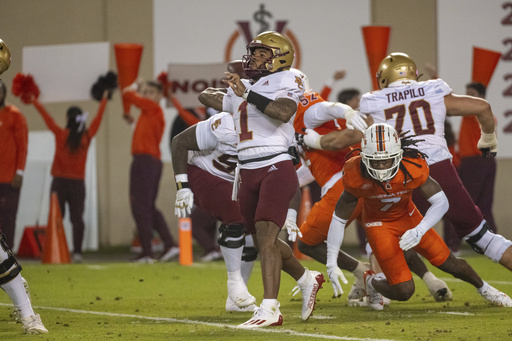 Boston College alters quarterback lineup, naming Grayson James as the starter over Thomas Castellanos for the matchup against No. 14 SMU.