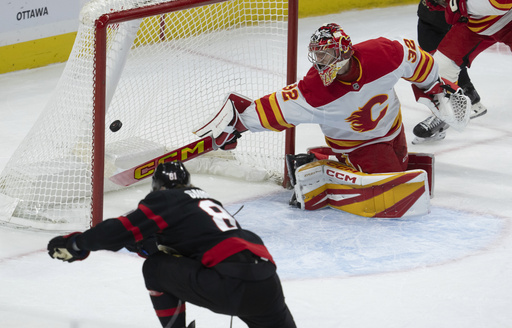 Brady Tkachuk leads Senators to end 5-game losing streak with 4-3 victory against Flames.