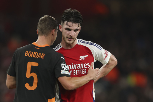 Arsenal to miss Rice for Inter match in Champions League while Odegaard may return