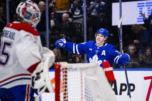 Marner’s point streak hits 8 games in Maple Leafs’ 4-1 victory over Canadiens