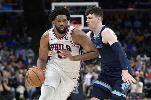 Joel Embiid out with left knee injury management for 76ers NBA Cup matchup against Nets