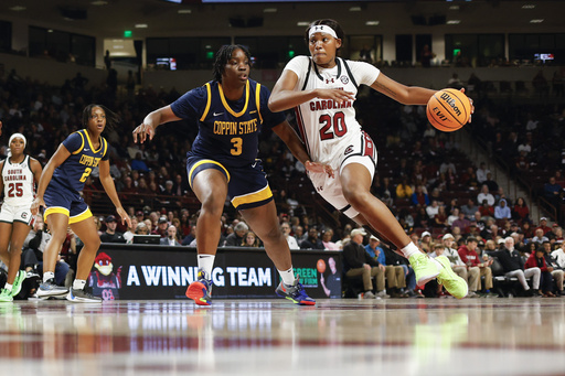 Fulwiley, Kitts guide top-ranked South Carolina to 41st consecutive victory, defeating Coppin State 92-60.