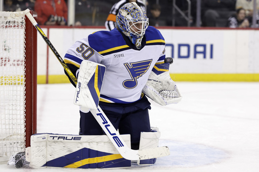 Jordan Binnington records shutout against Devils, claiming Blues franchise record with 152nd win