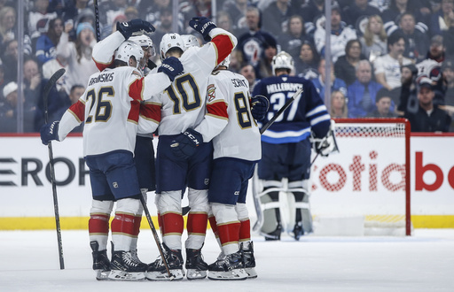 Mark Scheifele nets a hat trick as Jets, atop the league, triumph over Panthers 6-3