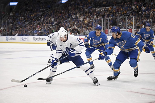 Blues defenseman Philip Broberg exits matchup with Maple Leafs due to lower body injury